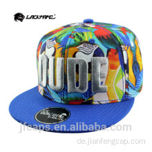 3D-Stickerei billige Snapback HipHop Flat Caps